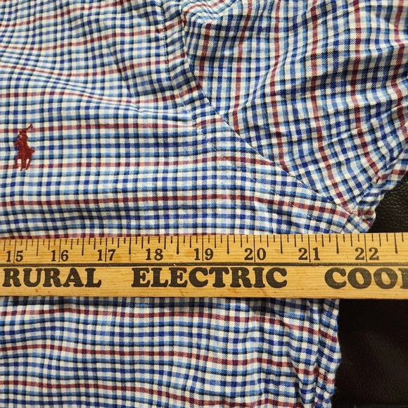 Ralph Lauren Shirt Men's Medium Red White Blue Button Down Long Sleeve - Picture 5 of 9